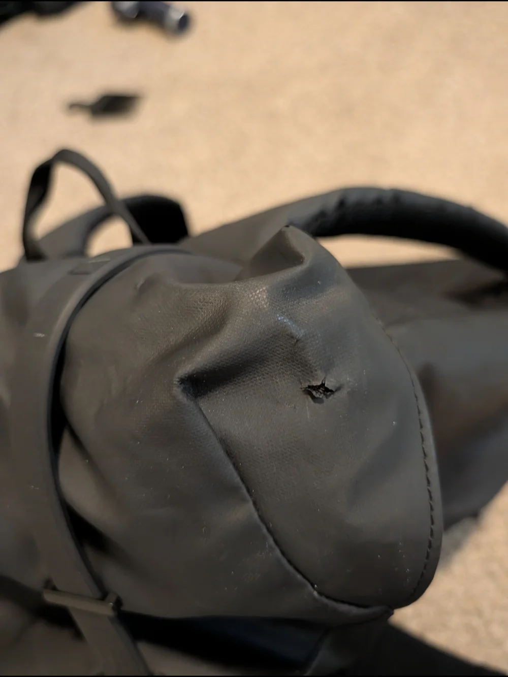 Herschel Supply Company Black Sling Bag with Red Accent Pull